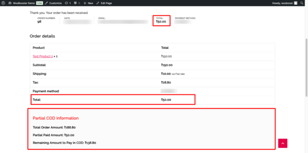 Partial COD Plugin for woocommerce