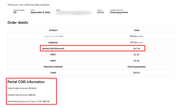Partial COD Woocommerce plugin